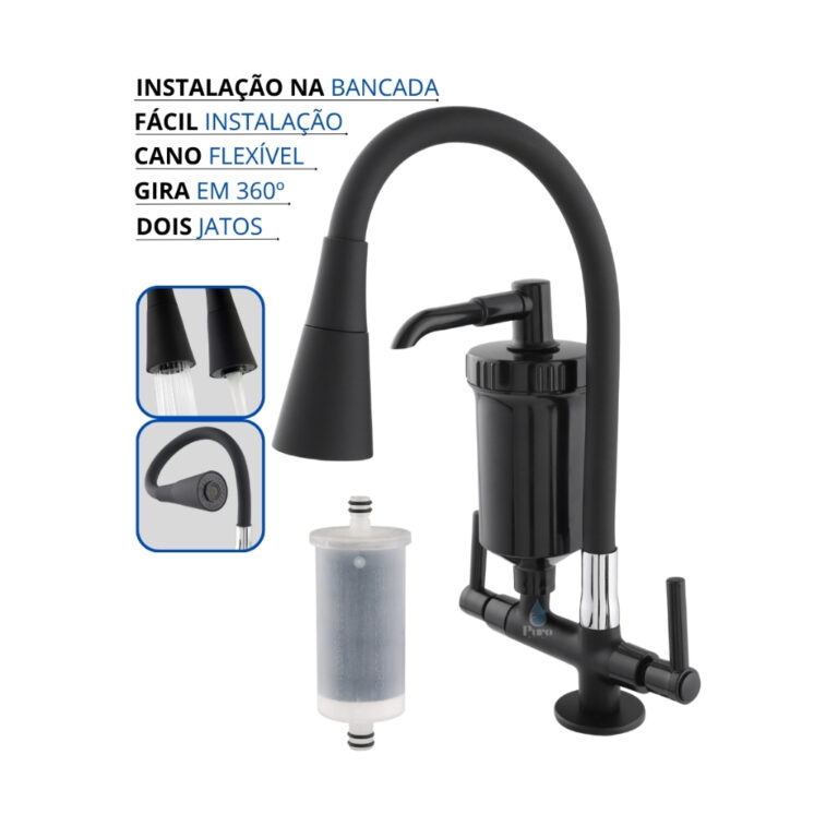 Torneira com Filtro Gourmet Flexível Cozinha Banc