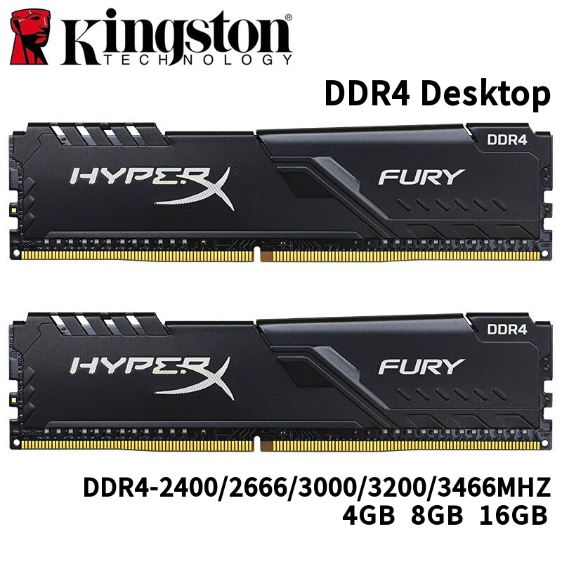 Kingston HyperX FURY DDR4 4gb 8gb 16gb DDR4 2133Mhz desktop 2400 2666 3200mhz PC4 RAM Memória UDIMM