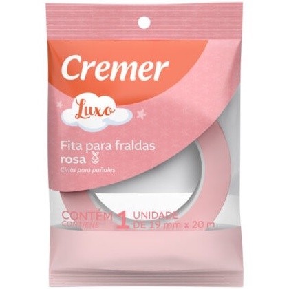 Fita Crepe para fralda Cremer 19mm X 20m Embalagem