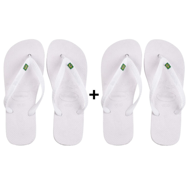 Kit Chinelo Masculino Feminino Brasil Branco Confo