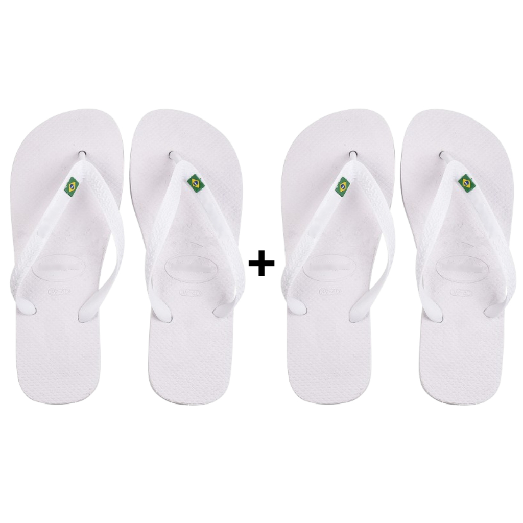Kit Chinelo Masculino Feminino Brasil Branco Confortável