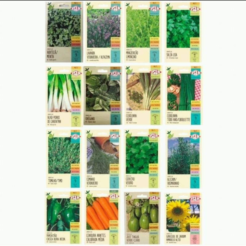Sementes de hortaliças – Isla ( kit com 10 ) aleatórias