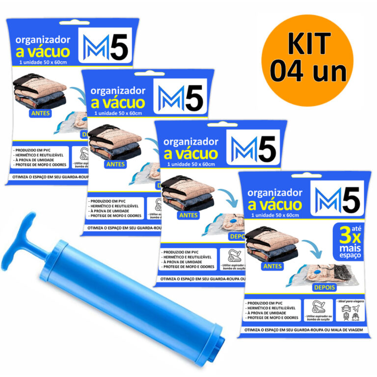 Kit 4 Saco a Vácuo 50x60cm Organizador Hermético