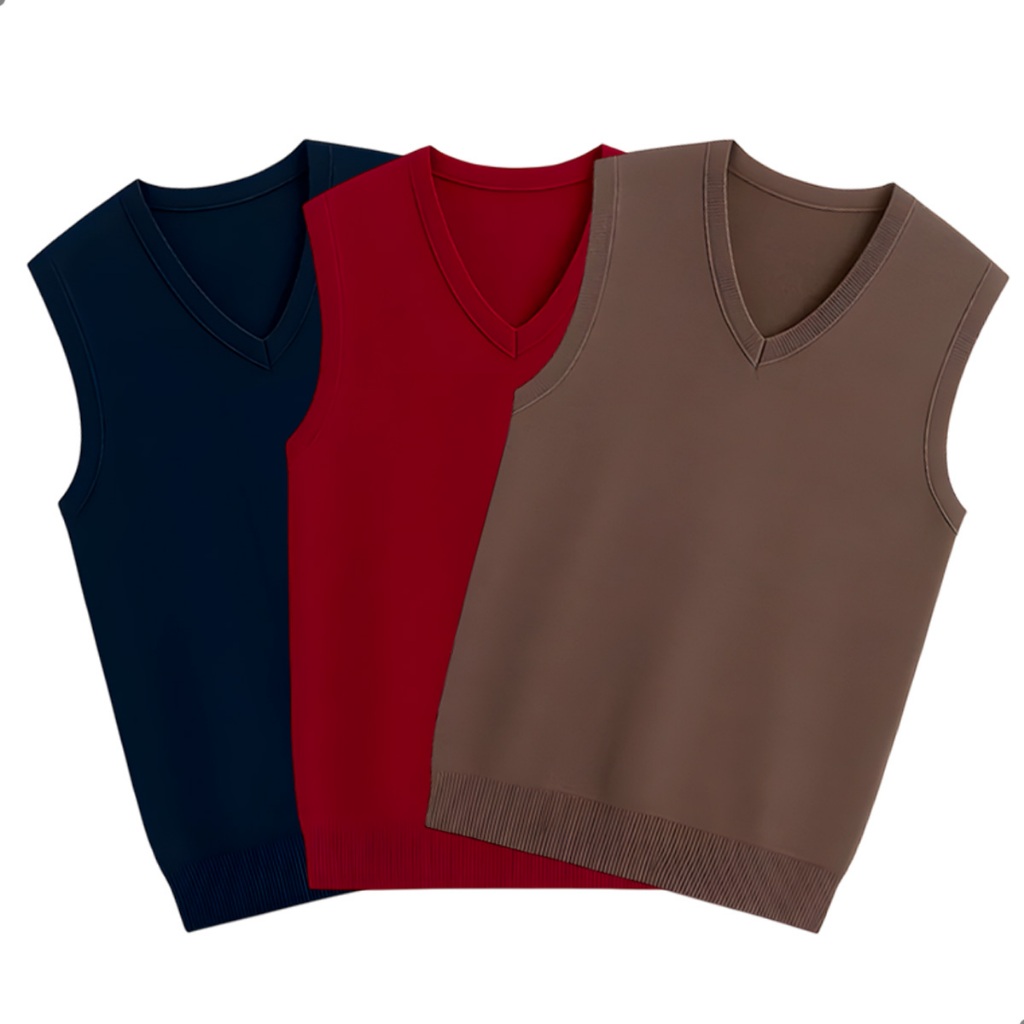 Colete Masculino em Tricot com Decote V Elegante e Confortável para Inverno Estilo Social Casual Lã