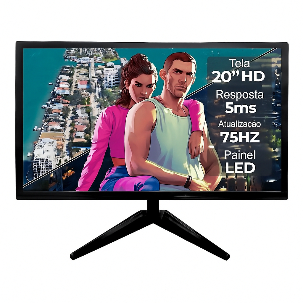 Monitor 19 De alta qualidade Taxa de 5ms 75 Hertz VGA+HDMI Nota fiscal