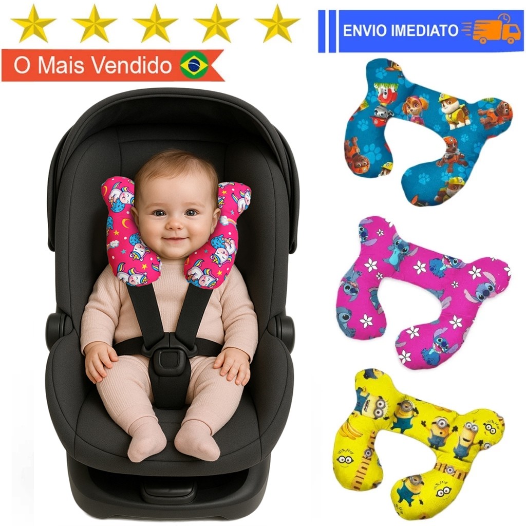 Almofada de Pescoço Bebê Com Apoio Cabeça Cadeirinha Almofada de pescoço infantil