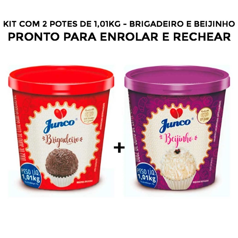 Kit Festa Junco 2 sabores 1,01kg – Brigadeiro, Beijinho, Morango ou Churros Escolha seu Combo