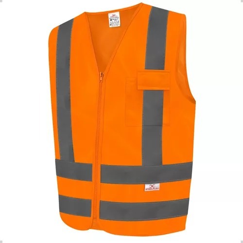 Colete Reflexivo SteelFlex com Bolso Laranja Fluor
