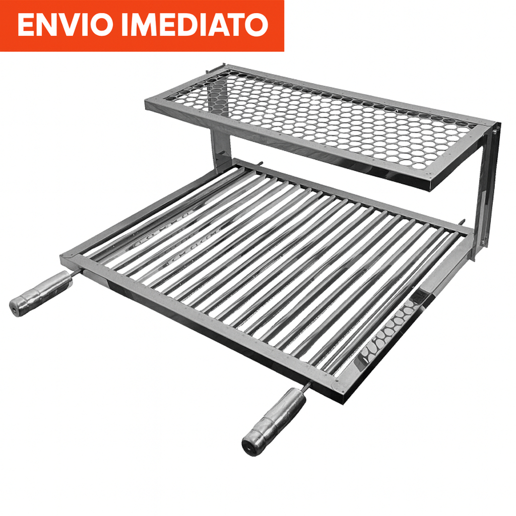 Grelha Uruguaia Para Churrasco Com Grelha Dupla Inox Reforçada