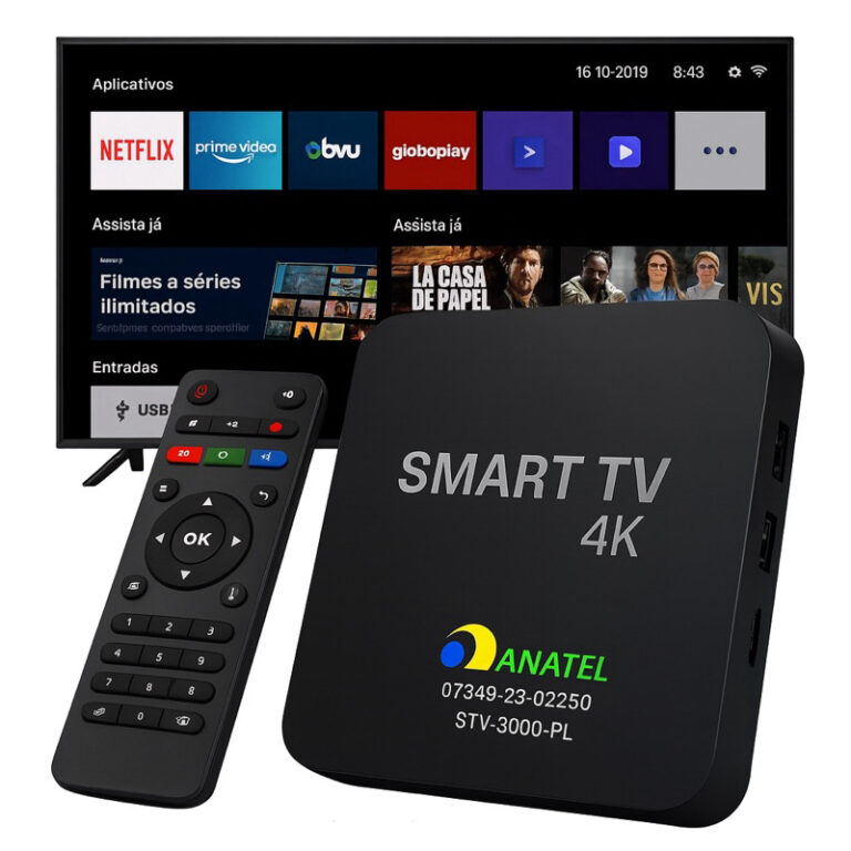 Receptor Multimídia Smart TV K HDMI Wi-Fi 5G Andr