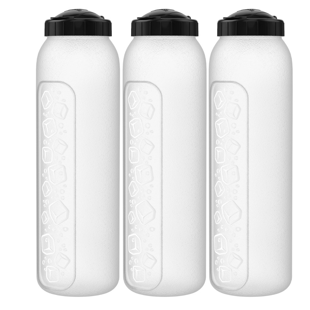 3 Jarra Garrafa De Água Suco Geladeira Tampa Higiênica 1,5 Litro Fina
