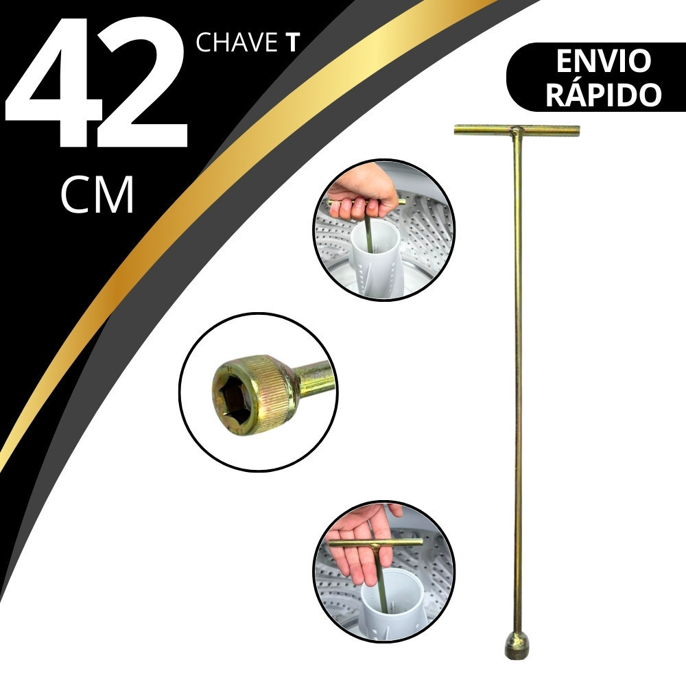 Chave T 10mm Longa Agitador Electrolux 42cm Lm08 Lm06