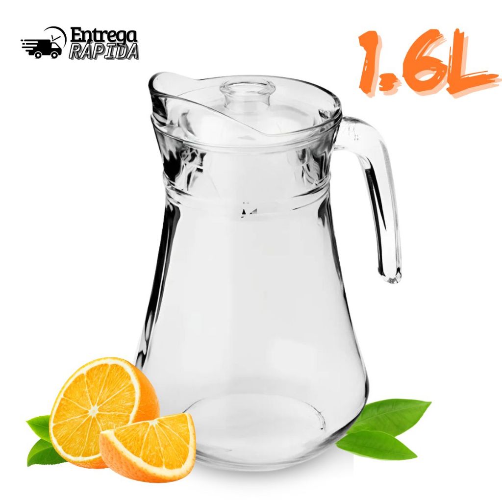 Jarra De Vidro 1,5L Para Água Suco Drinks Bares Restaurantes Cozinha Almoço