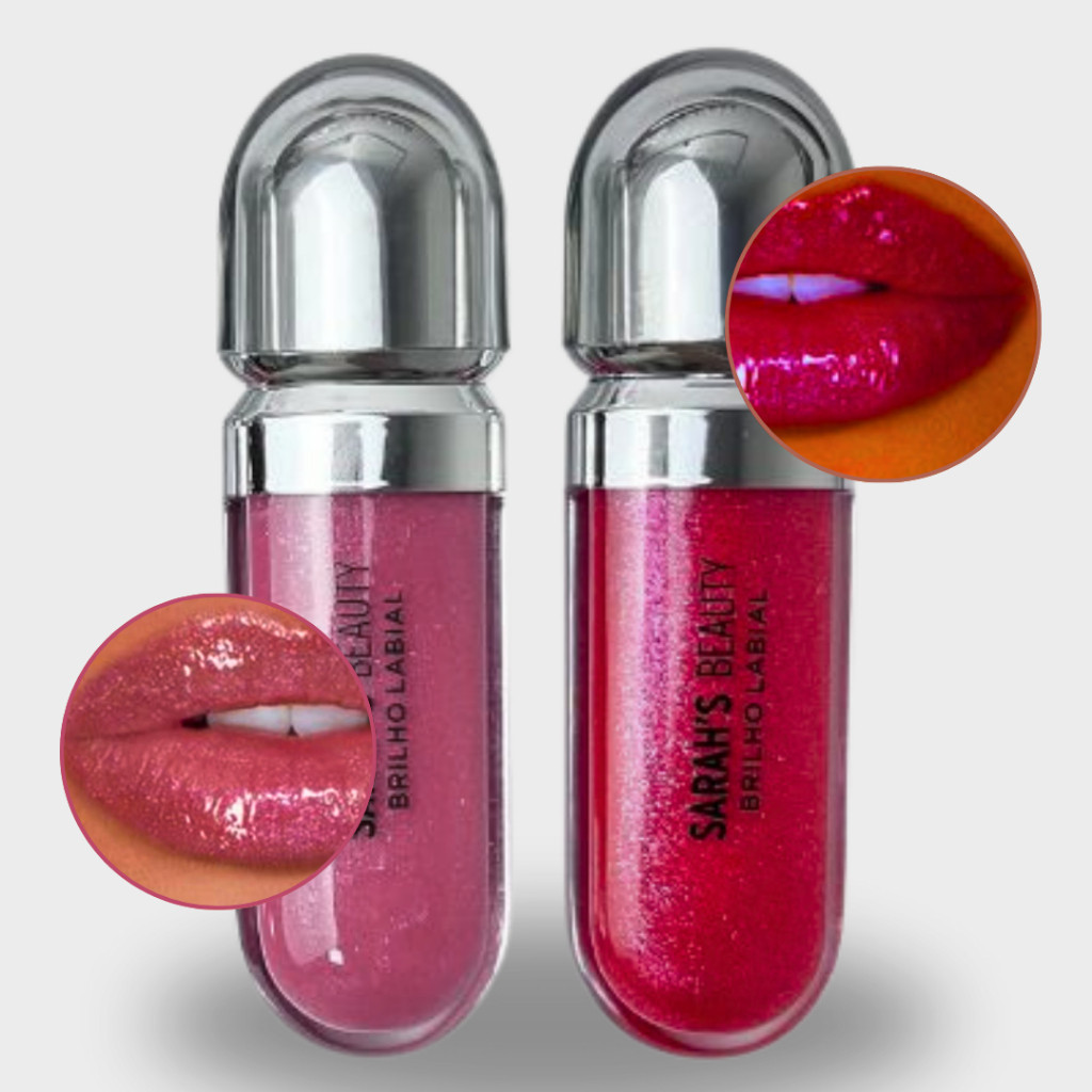 Kit 2 Gloss Labial Sarahs Beauty: brilho intenso e hidratação para lábios deslumbrantes Envio Já