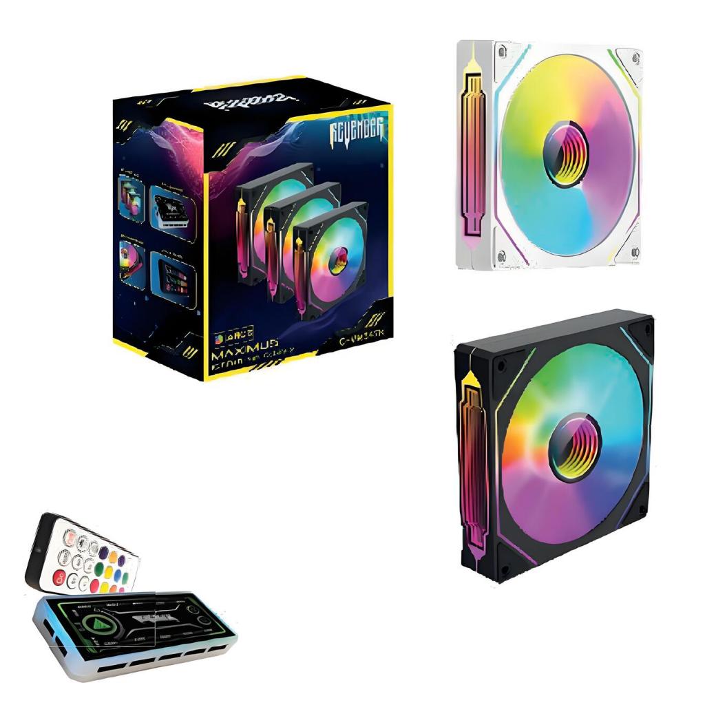 Revenger G-VR347K Kit 3 Fan 120mm Gabinete Controladora ARGB 1300 RPM Anti-Ruido Computador PC Gamer