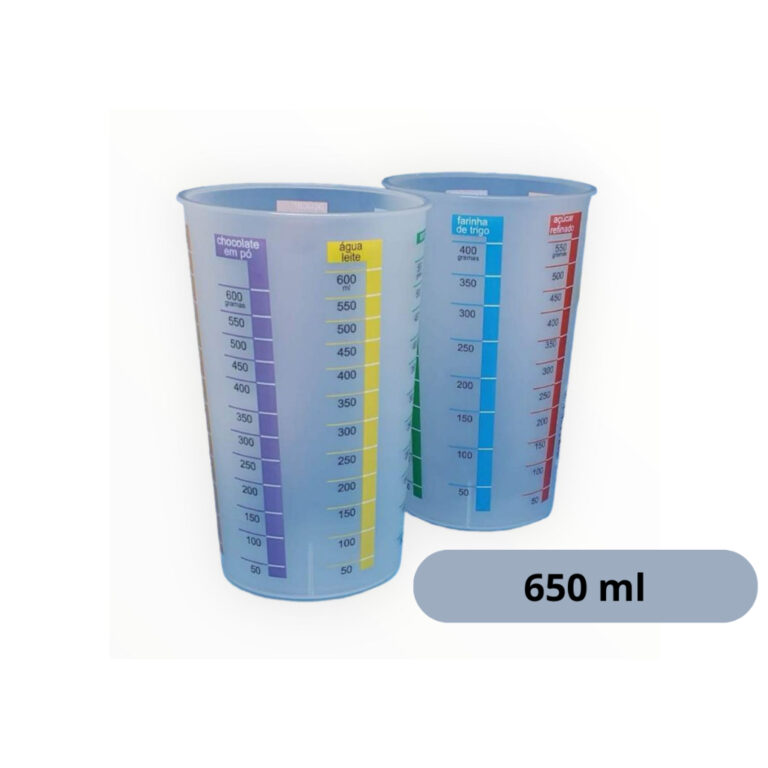 Copo Plástico Medidor Graduado Dosador Transparen