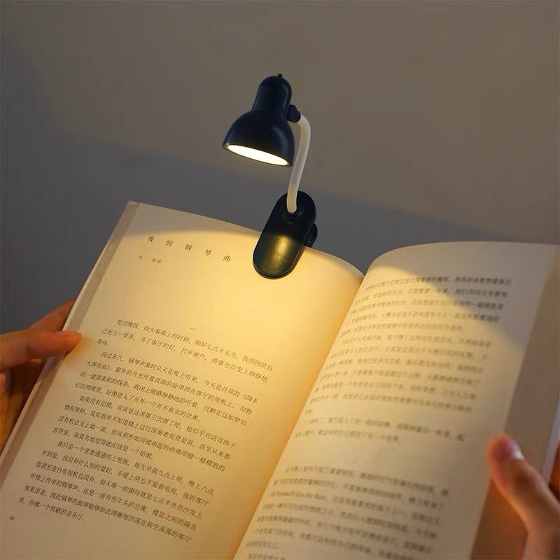 Mini Lâmpada De Mesa LED  Bateria Livro De Leitura com Clipe De suporte Luz Ajustável Portátil