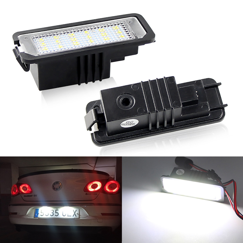 2Pçs LED Luz Da Placa De Licença Para VW Fox Bora Lupo Novo Beetle Scirocco Phaeton Rabbit T-Roc sav