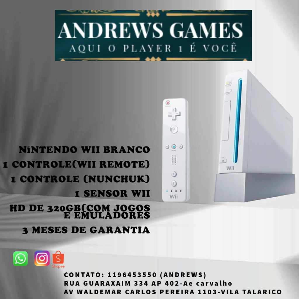 Nintendo Wii Branco Destravado + HD com jogos| Jogos Wii, GameCube e Emuladores