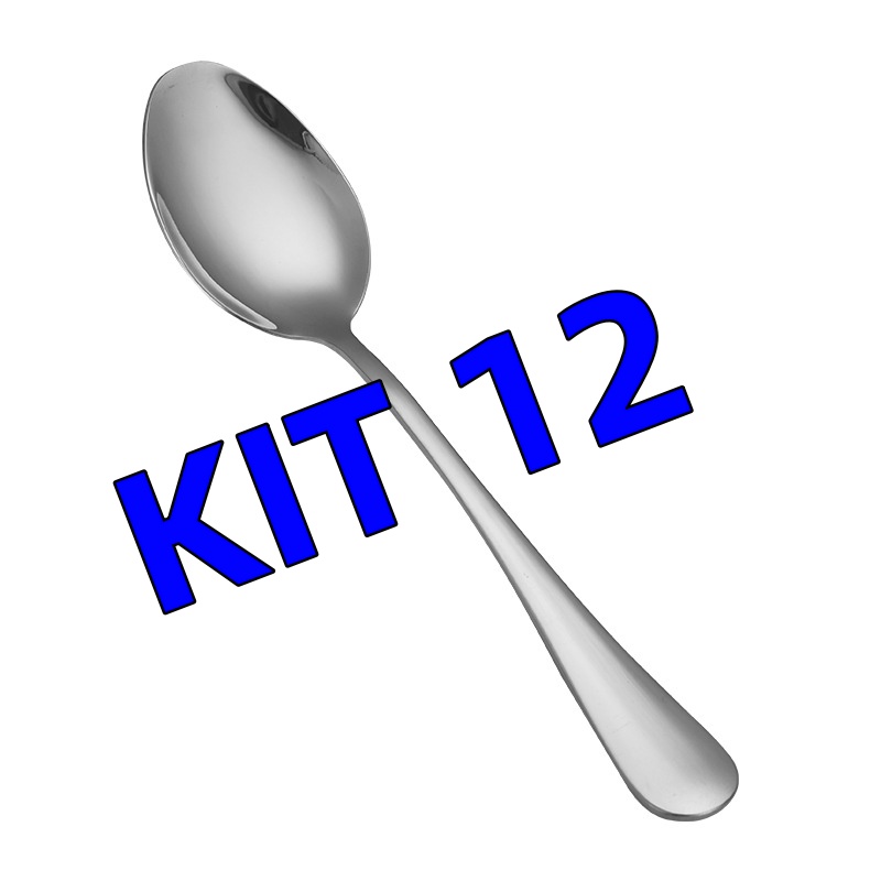 12 Unidade Colher De Jantar Aço Inox Material Seguro Reutilizável Delicado Polimento Processo De Pol