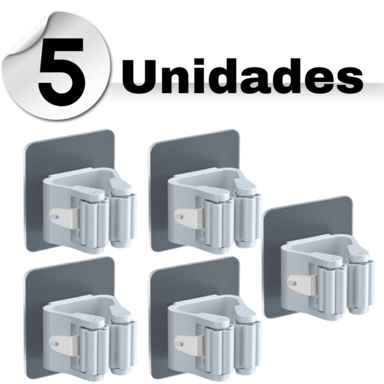 Kit 5 Suportes Adesivo Organizador Vassouras Rodos