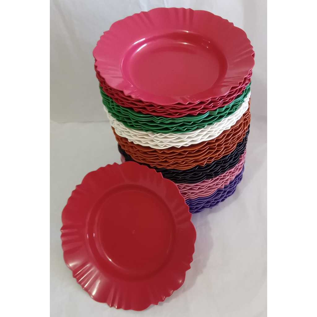 Prato Fundo Pétala Refeição Plástico Resistente; Kit de 4,6,12,16 ou 24 Pratos. Almoço/Jantar/Festa.