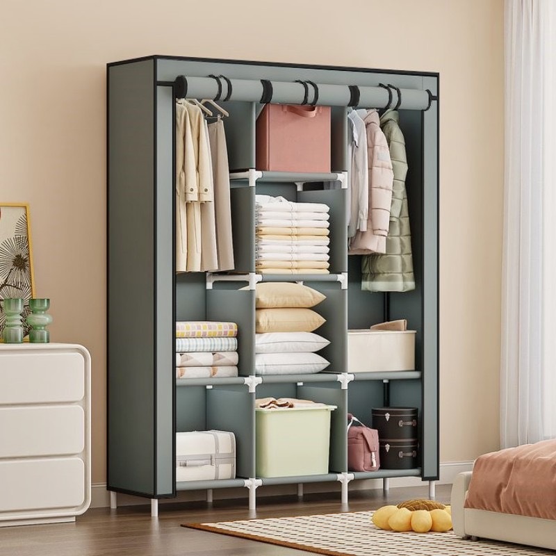 Cabide dobrável para guarda-roupa, três portas/uma porta