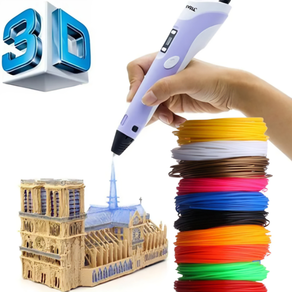 Caneta 3D Impressora Manual Infantil e Adulto Com Filamentos DIY Filamento Plastico ou ABS Tela LCD