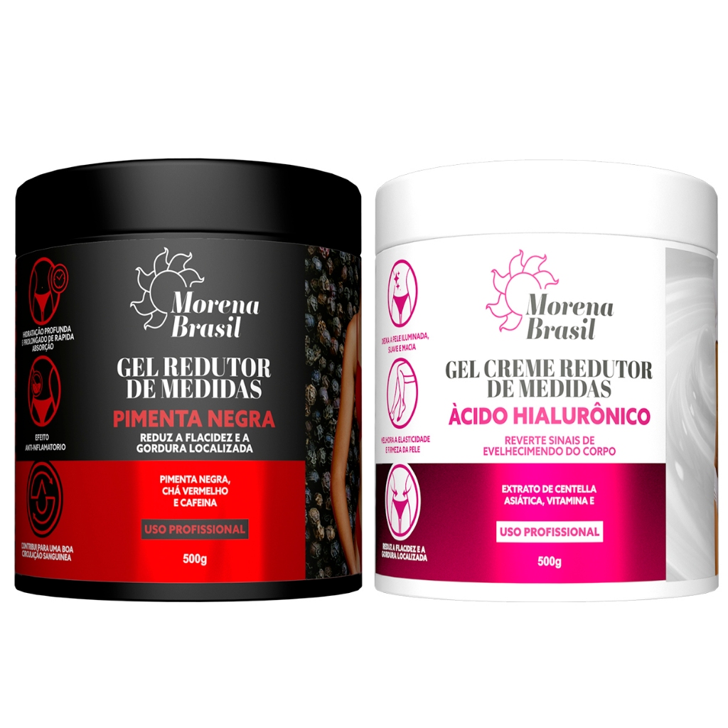 Kit 2X Gel de Massagem Corporal Morena Brasil | Pimenta Negra + Neutro