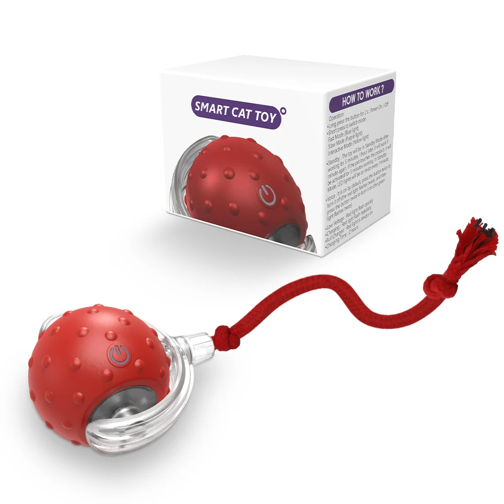 Bola Inteligente Para Gatos  Brinquedo Automático Interativo Com Sensor E LED