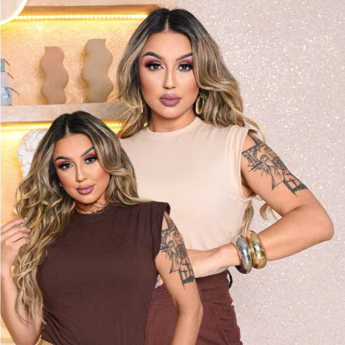 kit 2  Blusas Femininas Básica Muscle Tee Minimal