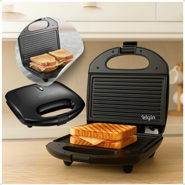 Sanduicheira Grill Eletrica 2 em 1 800w Preta 110v