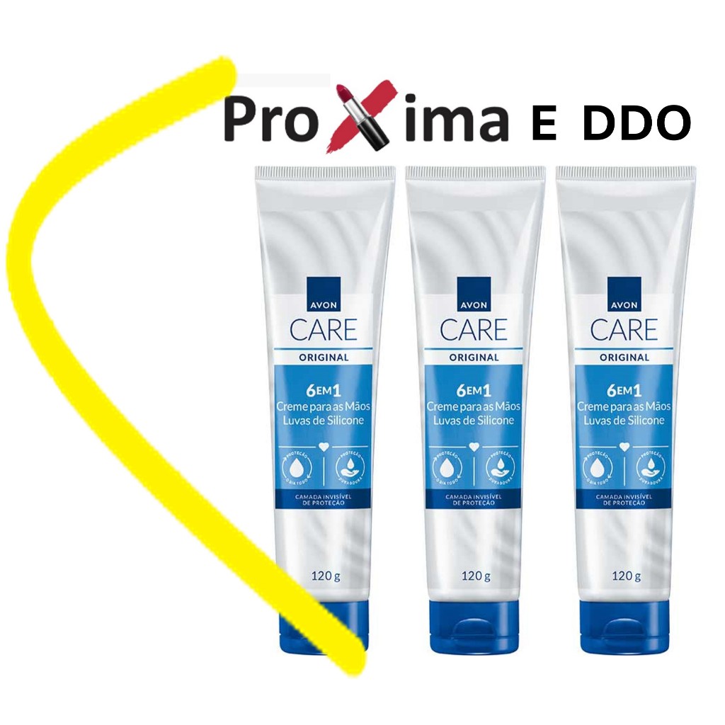 Kit 3 Luvas de Silicone Creme Protetor para Mãos – Avon Care 120g Nova Embalagem