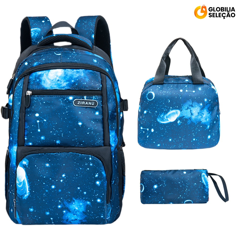 Mochila Notebook Escolar Executiva Masculina Feminina Bolsa Resistente Impermeável 3 Peças