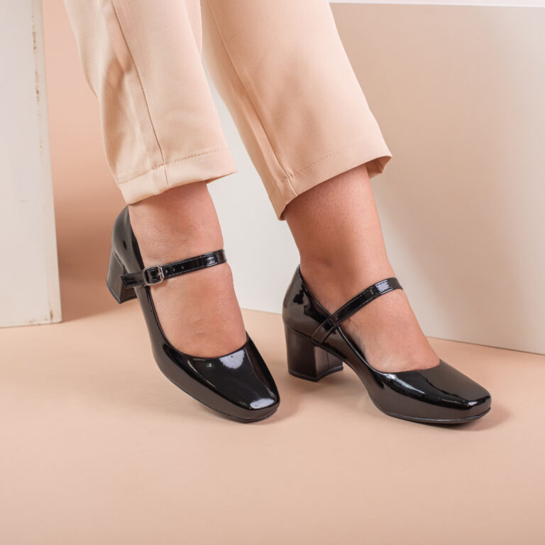 Sapato feminino scarpin Slingback boneca salto bai