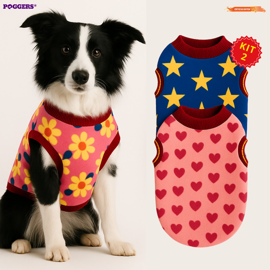 Kit 2 Roupinhas Soft Inverno Para Cachorro Pet Pequeno Porte a Grande Porte Roupa Inverno 100% Soft