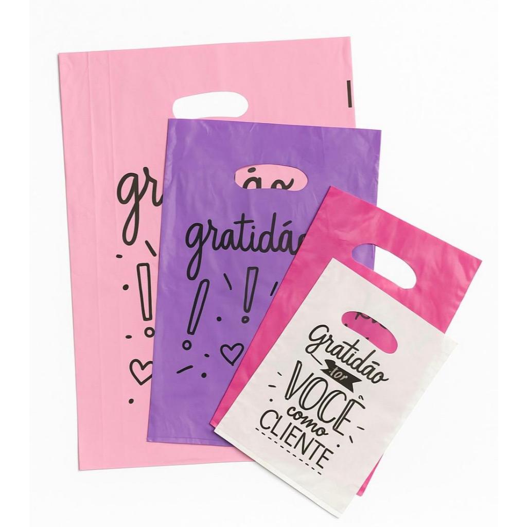 Sacolas Plásticas Com Frases – 16×20 / 20×30 / 25×35 / 30×40 / 40×50 – Alça Vazada