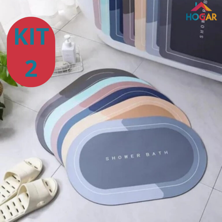 2pç Tapete de Banheiro Emborrachado Secagem Rápi