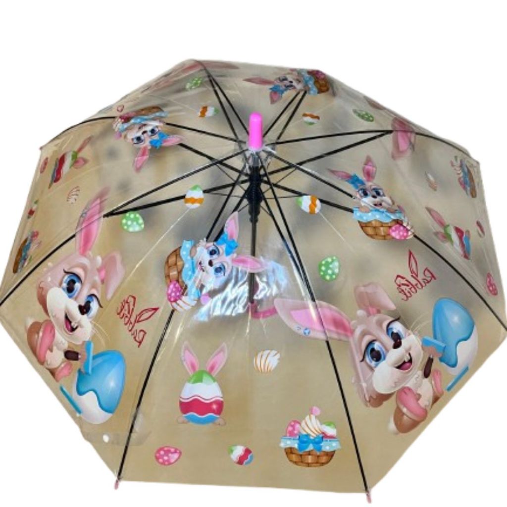 Guarda Chuva Infantil Transparente Cores Sortidas Panda Coelho