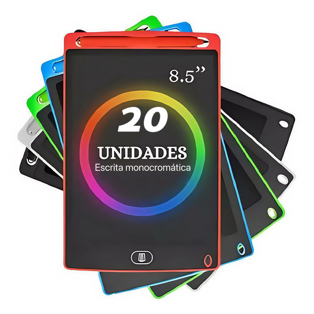 Kit 20 Tablete de escrita infantil monocromático