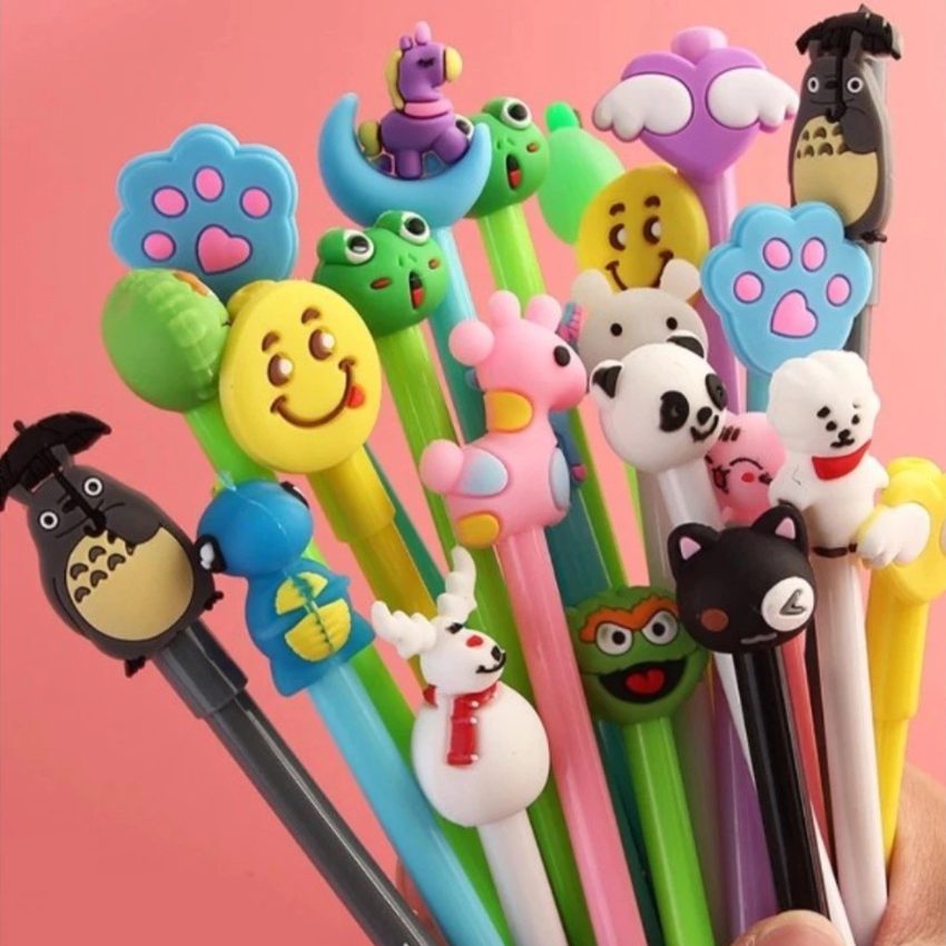 Kit 5-20 Caneta Gel 0.5mm Criativa com Desenho de Coração Bonito Infantil Kawaii