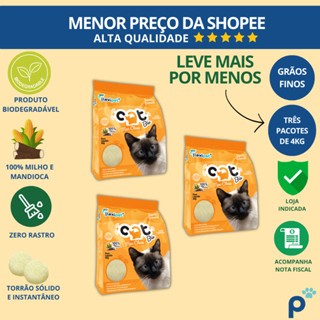 Areia Higiênica Biodegradável Catbio 12 Kg (3 pa