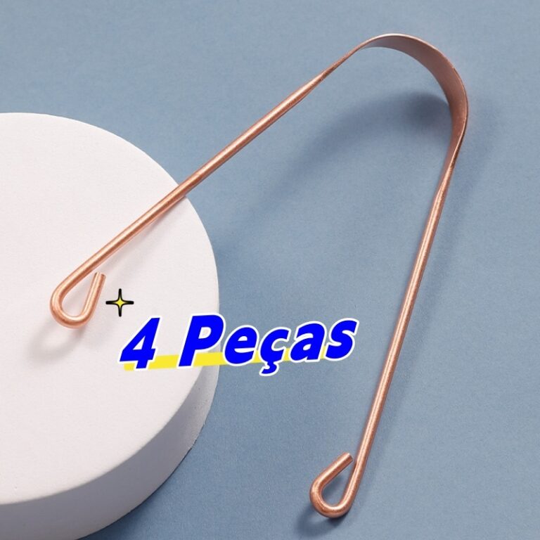 4 Raspador Língua 100% Cobre Puro Higienizador Pa