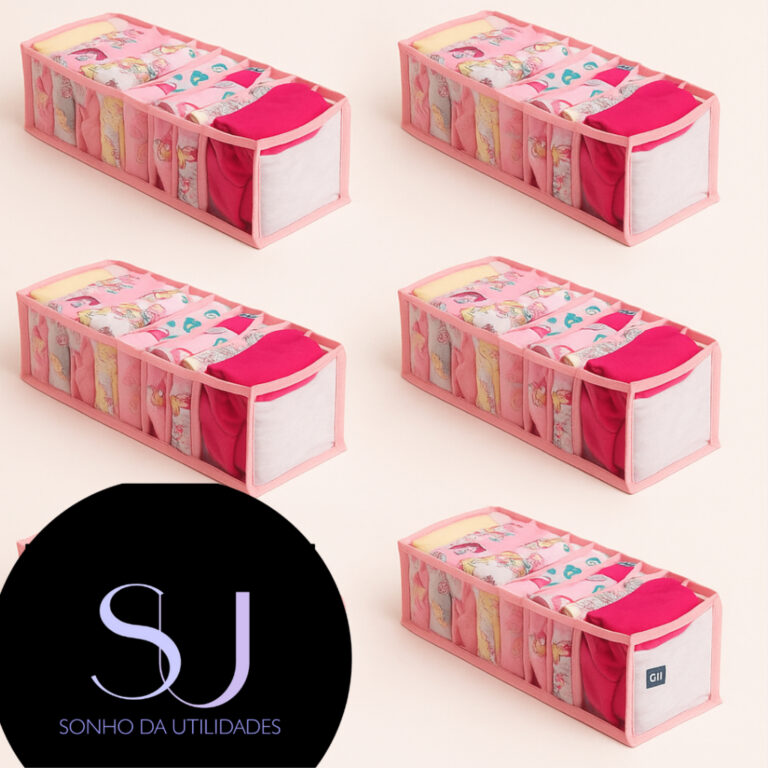 Kit 05 Colmeias Organizador Transparentes Rosa P G