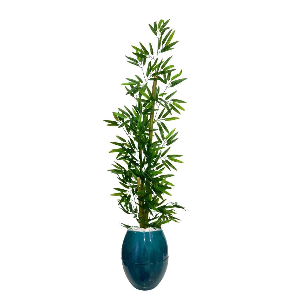 Planta Artificial Bambu Da Sorte Decoração Com Vaso