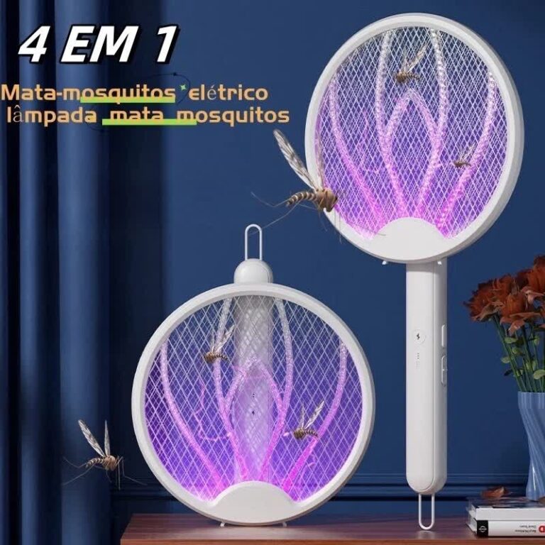 Raquete Mata Mosquito Elétrica Com Luz Atrai Mosq