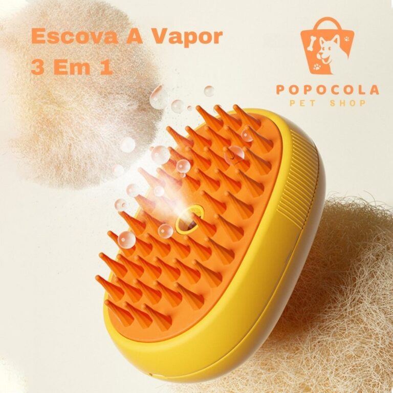 Escova Para Gatos E Cães A Vapor 3 Em 1 Pente Ste