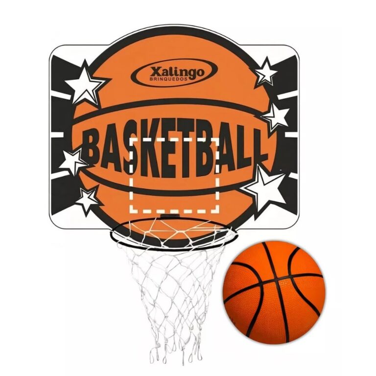 Kit Basquete Cesta + Bola Tamanho Oficial Basketba