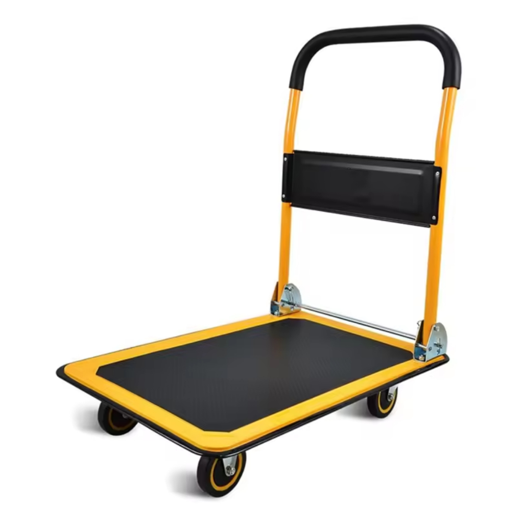 Carrinho Plataforma Aço Dobravel 150KG com Rodinhas e Alça para carga e Transporte
