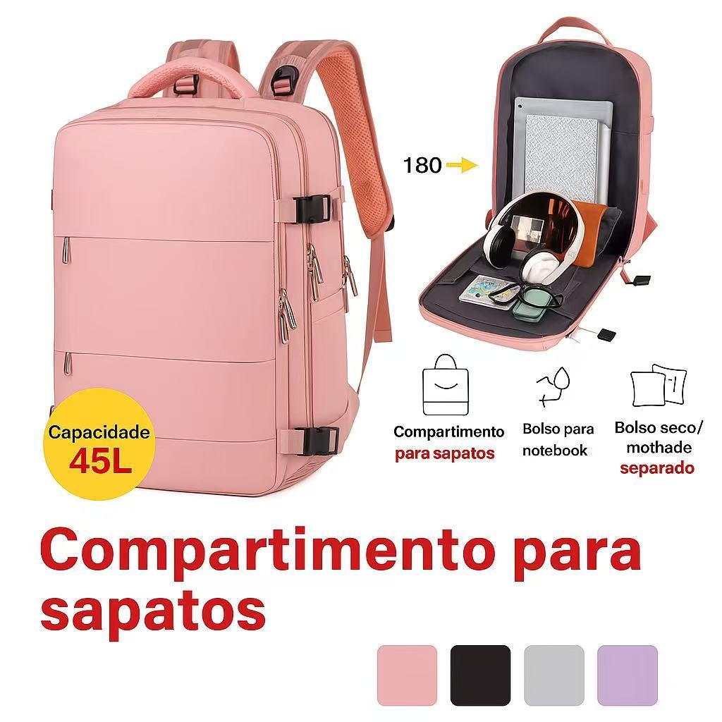 Mochila Feminina Masculino Moda Laptop Viagem À Prova Dágua Executiva Notebook Separação Seco/Úmido